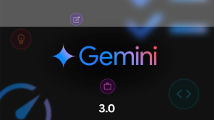 Futuristic multimodal AI interface with neural pathways and layered data streams representing Google Gemini 3.0’s advanced capabilities.