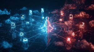 Visual depiction of an autonomous AI agent navigating decision paths, illustrating both the potential and risks of agentic AI.